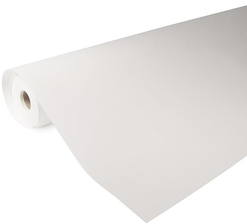 Fresco Rouleau de fibre de verre lisse pré-peinte 75g/m² 5000 x 100cm Blanc à peindre Revêtement mural de rénovation, Isolant thermique, Protection murale