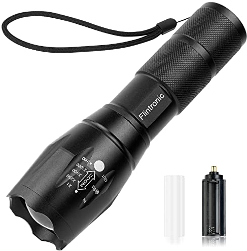 flintronic LED Taschenlampen, 2000 Lumen Wasserdicht Handlampe, 5 Modi Mini Taschenlampe, Zoombarer Fokus Superhelle Taktische Taschenlampe für Kinder, Geschenk, Angeln, Notbeleuchtung, Geschenk