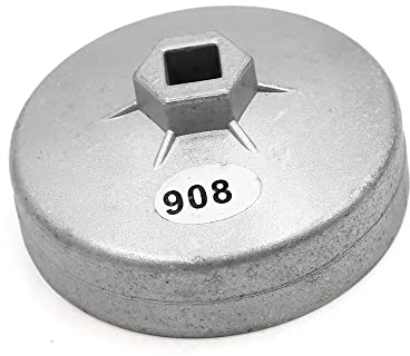 A ABSOPRO Ölfilterkappe Schraubenschlüssel Sockel Entferner Werkzeug Metall 90mm 15 Nuten