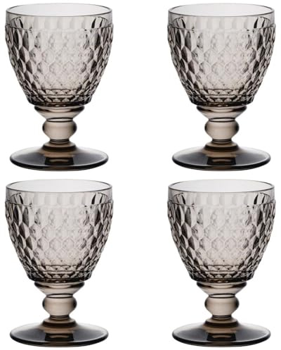 Villeroy & Boch Boston Coloured 4 Pezzi Bicchiere Calice Vino Bianco Grigio 125ml Cristallo