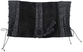 Battle-Merchant Underbröst corsage anik topp för kvinnor | sammet med snörning | medeltida kläder | LARP, vikingare, pirat, gotisk, kostym, svart, L