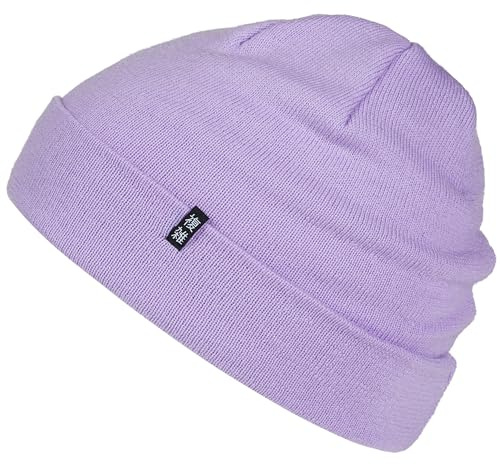 Enter the Complex® Merino Mütze Herren, Beanie Damen, 100% Merino Wolle, Warm und Dünn, Zweilagige Strickmütze, Lavendel