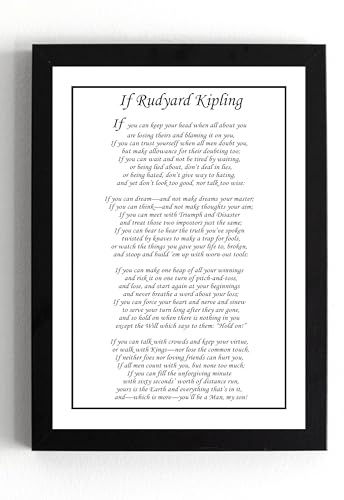 Generic Stampa artistica incorniciata IF di Rudyard Kipling, A5
