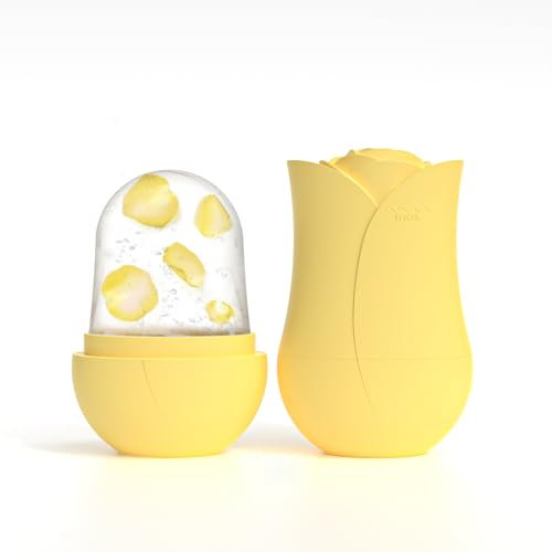 RoseFlower Rullo di ghiaccio per viso e occhi, Ice Facial Roller strumento per massaggio, efficace rimozione del gonfiore, riduzione dei pori, schiarimento, rassodamento della pelle