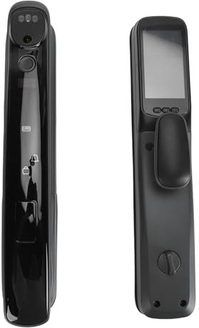 Serrure de Porte avec Caméra, Serrure de Porte Intelligente, 9 Façons de Déverrouiller, Puce AI, Alarme Anti-levier, Corps en Alliage D'aluminium, Serrure Intelligente sans clé