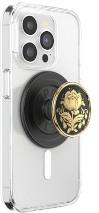 PopSockets Telefongrip för MagSafe, Magnetisk Hållare, Telefonstativ, Black - Rose Noir