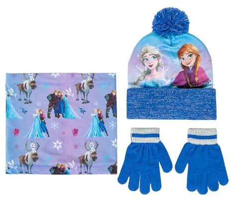 CERDÁ LIFE'S LITTLE MOMENTS | Conjunto Gorro, Guntes y Braga Frozen Cómodo y Práctico Ideal para el día a día - Gorro Guantes y Braga Pack Completo Frozen