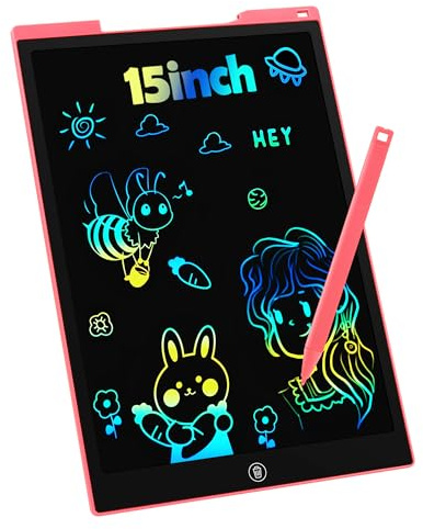Tablette D'écriture LCD 15 Pouces, Enfant Tablette Graphique Ardoise Magique Jouets Enfant 3 4 5 6 7 8 9Ans Garçon Fille, éducatifs Jouet Cadeaux d'anniversaire de Noël pour Enfants