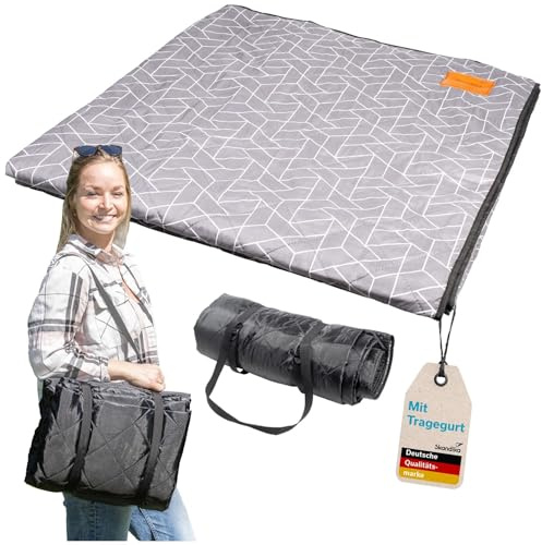 Skandika Tältmatta Bredal 300 x 300 cm | Utomhusmatta med mjuk touch – polyester, väderbeständig och vattentät, med bärrem | picknickfilt, campingmatta, campingtillbehör