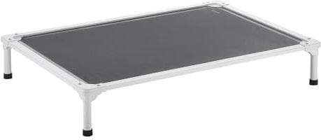 VEVOR Upphöjd hundbädd för stora hundar, bärbar upphöjd hundbarnsäng med aluminiumrör metallram och andningsbart textilnät, inomhus och utomhus husdjur kylning upphöjd hängningssäng, L, grå