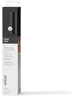 Cricut Smart Permanent Vinyl, Black, 33cm x 3.7m, Self-Adhesive Vinyl Sheet | Ideal for Customising Mugs, Bottles, Labels, Signs & DIY Crafts, for All Cutting Machines