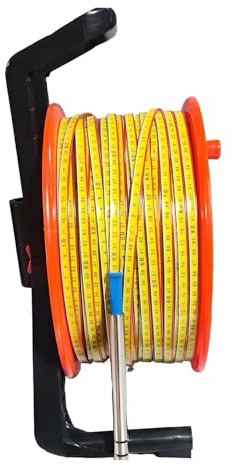 WHYYDSS Wasserstandsmesser für Tiefenmesser, 10–300 m, Stahllineal, elektrischer Wasserstandsmesser mit Sonde und Stahlband, Grundwasserstandsmessgerät 20m(65.6ft)
