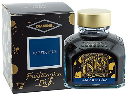Diamine Ink,Majestic Blue,Königsblau,Blau,Tinte im Tintenglas,80 ml