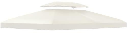 Outsunny Copertura per Gazebo da Giardino Tetto Sostitutivo Anti-UV Impermeabile in Poliestere 3x4m Beige