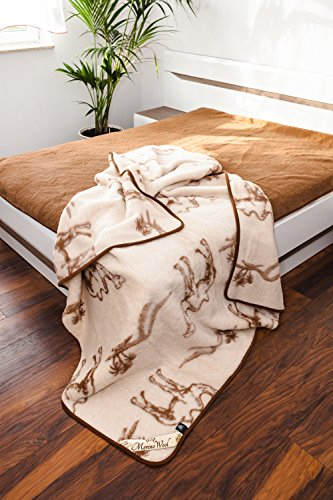 Silkeborg Elegance Light - Manta Frazada, 100% lana merino, 200 x 200 cm, pelo de camello de Nueva Zelanda