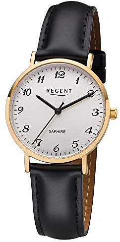 REGENT Damen Analog Quarz Uhr mit Leder Armband 12100672