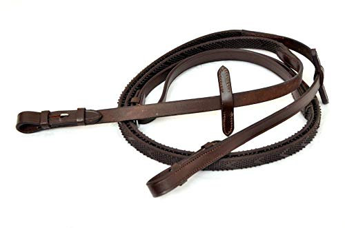 Equipride - Redini in pelle antiscivolo per briglia super flessibile, colore: marrone