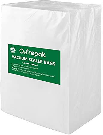 O2frepak 200 Sacs 28x40cm Sacs Machine Sous Vide Alimentaire,sans BPA et LFGB Sac de Congelation Sous Vide,Compatible Avec n'importe Quelle Scelleuse Sous Vide