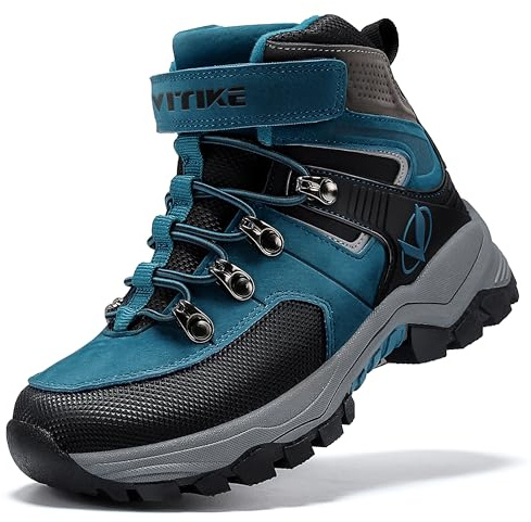 ASHION Enfants Chaussure en Coton Hiver ChaudeChaussure de Randonnée Bottes de Neige,H bleu 36 EU