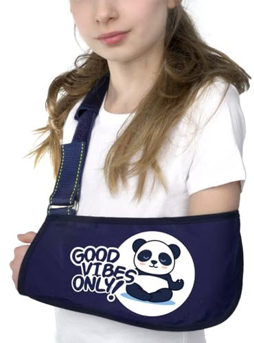 Pani TERESA MEDICA Armschlinge Medizinische Armschlaufe Schulter Für Gipsarm Universell Einstellbar Recht Links Kinder Gebrochener Arm Behandlung Schmerzlinderung Schulterschlinge XS Dunkelblau