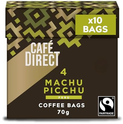 Cafédirect Coffee Bags Machu Picchu Fairtrade Arabica Coffee 10 x 7g