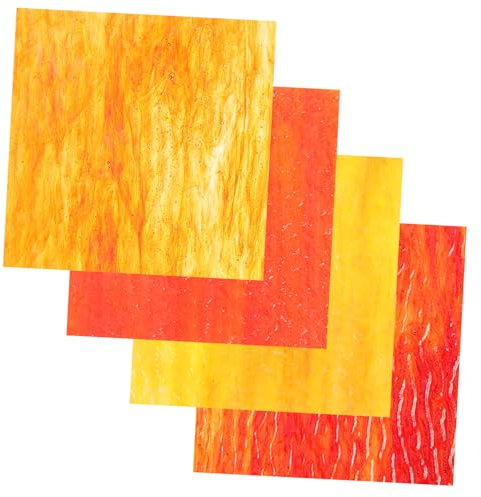 SHINEOFI 4stücke Glasmosaik Fliesen Bunt Handgefertigt Für Dekoration Bastelbedarf Diy-materialien Filigrane Fliesen Gemischte Wohndekoration Glasfliesen