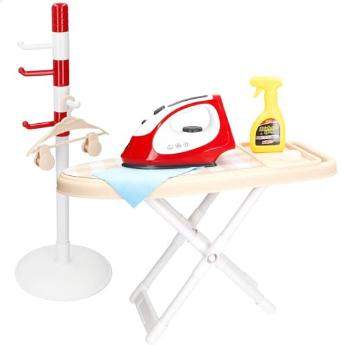 ColorBaby 47814 My Home Ironing Board Toy, 42 x 17 x 27 cm, Includes Electric Iron, Hanger, Coat Rack with Hangers, Spray, Towel, Toys Children 3 Years, Play Chores, Games Imitation
