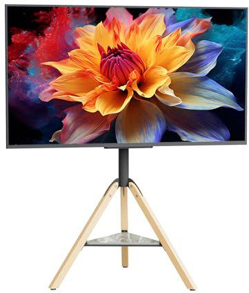 Vanconwey Floor TV Stand for 40 43 50 55 65 75 Inch LED LCD Screens,Corner TV Stand with Sintered Stone Shelving,Swivel Holds up to 88Lbs,Max VESA 600x400mm(VC-Z1618)