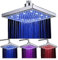 Cabezal de ducha LED cuadrado de 8 pulgadas con control de temperatura, 3 cambios de color, acabado ABS cromado, juego de 12 piezas para cuarto de baño