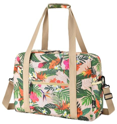 SPAHER Sac de Voyage Cabine Avion 40x30x15 Air France Bagage Cabine, Fleurs | Nylon Imperméable, Léger, Bandoulière Amovible, Idéal pour Voyages Sport Weekend Maternité, Peut être Placé Sous le Siège