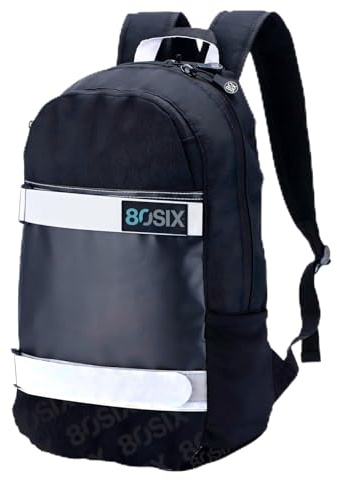 80SIX Small Hiking Backpack, 20L Lightweight Waterproof Rucksack Skateboard Bag Daypack for Men & Women Travelling, Cycling, Motorbiking, Skateboarding, Camping, Walking, Gym and Outdoor Sports, Black