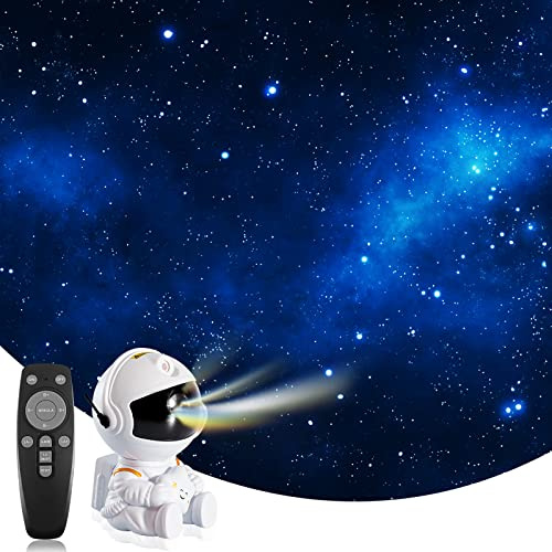 Astronaut Starry projektorlampa, LED-projektor för barn med 26 dimma och stjärnhimmel mönster, 360° roterande planetariumnattlampa med fjärrkontroll, perfekt present till