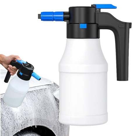 Skumspruta för bil – 1,5 l trådlös elektrisk skumflaska | Spruta med vidvinkel tryckfördelarpump för biltvätt, trädgårdsbevattning, gräsmatta