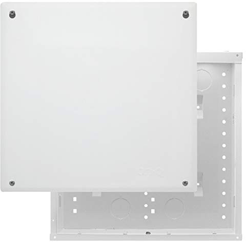 Legrand - OnQ 14 Inch Cable Management, In-Wall 20-Gauge Media Box, Structured Wiring Enclosure with 2.5 Inch Openings for Wires, Glossy White, EN1400