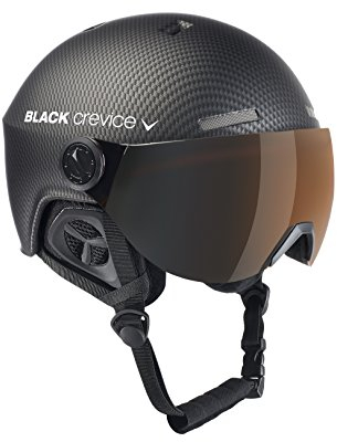 Black Crevice Erwachsene Skihelm Gstaad, schwarz Carbon/Visor orange, 51-53 cm, BCR143921-CO-0