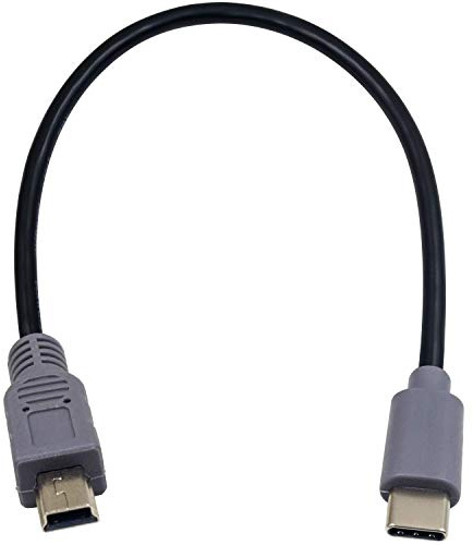 Duttek Adattatore convertitore dati da tipo C maschio a mini USB a 5 pin maschio on-the-go da USB C a MiNi B con cavo OTG per Macbook, iMac Pro, Chromebook Pixel (10 pollici/25 cm)