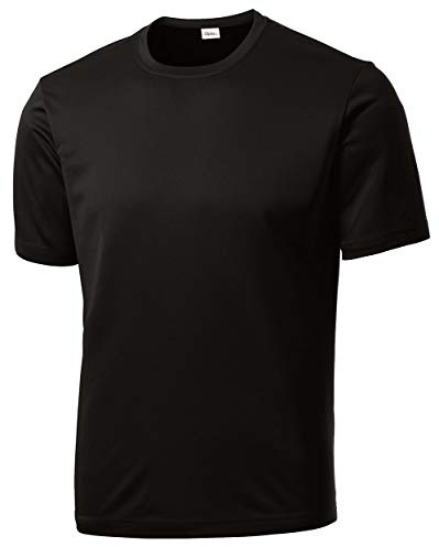 Opna Men's Big & Tall Short Sleeve Moisture Wicking Athletic T-Shirts Regular Sizes & XLT's Black
