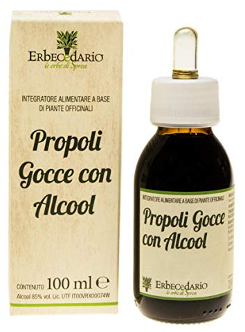 Propoli gocce con alcool 100 ml, estratto di propoli tintura madre favorisce il benessere in caso di mal di gola - Made in italy