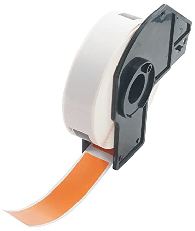 BETCKEY - 1 Rotolo DK-11203 Etichette per Raccoglitori Compatibile con Brother, 17mm x 87mm, 300 Etichette Colorate Arancia per Stampanti di Etichette Brother QL