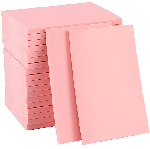 ZOENHOU 20-Count 4 x 6 Inch Pink Soft Rubber Carving Blocks, Crafts Stamping Blanks, Linoleum Blocks for Printmaking