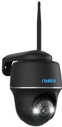 Reolink Security Camera Outdoor Wireless, 360° Pan-Tilt View, 2K+ Night Vision, 2.4/5Ghz Wifi Camera Battery Operated, PIR Sensor with Person/Vehicle Detection, Two-Way Audio, Argus PT 5MP- Black