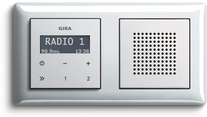 Gira Badradio RDS Unterputzradio mit Lautsprecher und System 55 Rahmen reinweiß glänzend