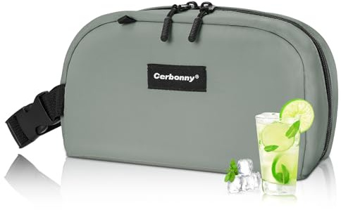 Cerbonny Small Cooler Bag, Freezable Lunch Bag with Ice Packs, Grey | Insulated, perfect for office, school & travel. Great for yogurt, fruit snacks and drinks. Suitable for adults/kids