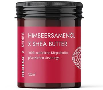 Natürliche Himbeersamenöl Körperbutter – Feuchtigkeitsspendend, nährend & regenerierend – Vegan & hautfreundlich – Perfekt für trockene Hautpflege – 120ml