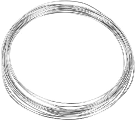 QUARKZMAN Fils De Cuivre 19 Gauge pour Fabrication De Bijoux, 1 Rouleau 5m Fils De Perlage Résistants À La salissures pour Fournitures De Fabrication De Bijoux DIY (K-Argent)