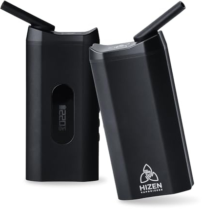 HIZEN Nanu Örter Vaporizer | Premium förångare för örter | Högpresterande konvektionsteknik | 3 600 mAh batteri utbytbar | Isolerat luftflöde | Endless Timer | Svart