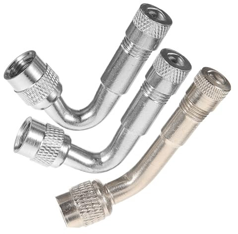 YOSADIER 3pezzi Estensori Valvole Rame Angolati Argento Per Bici Moto Auto Tubo Prolunga Valvola Stelo Pneumatici Facili Da Installare e Resistenti