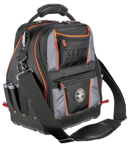Klein Tools 62804 Werkzeugtasche, Organizer für Elektriker, HVAC, Klempner, Techniker, 39 Taschen, beidseitig zu öffnen