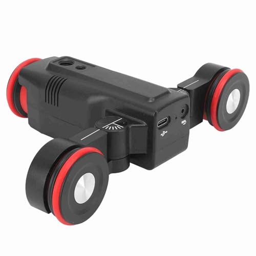 Keenso Elektrisk Kamerarälsbil med Kulhuvudsreglage Dolly Car för DSLR-smartphone, Silent 1800mAh Batteri, Justerbar Kameraskjutvagn för Videoinspelningar 23,3oz Aluminiumlegering
