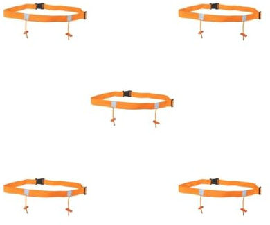 Cinturón reflectante para ciclismo con número de carrera, cinturón de triatlón, para correr por la noche, color rojo, 25 x 920 mm, Juego de 5 (naranja, 25 x 920 mm), 25x920mm, como se muestra en la